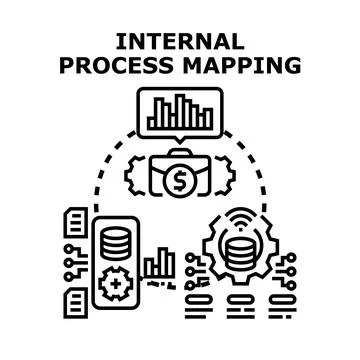 Internal process mapping for business analytics and optimization Stock Illustration