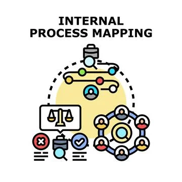 Internal process mapping business management workflow optimization Stock Illustration