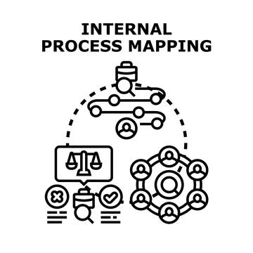 Internal process mapping business management workflow optimization Illustration