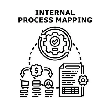 Internal process mapping visualizing business workflow optimization Stock Illustration