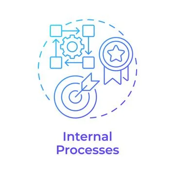 Internal processes blue gradient concept icon Stock Illustration