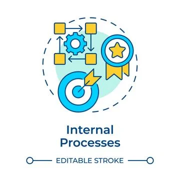 Internal processes multi color concept icon Stock Illustration