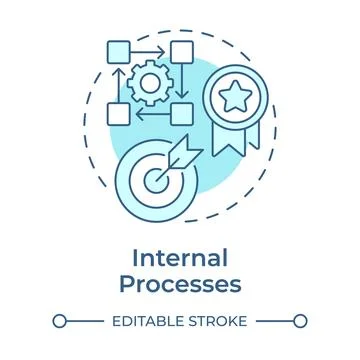 Internal processes soft blue concept icon Stock Illustration