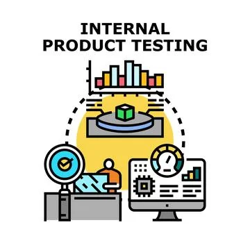 Internal product testing and quality assurance evaluating Illustrazione stock