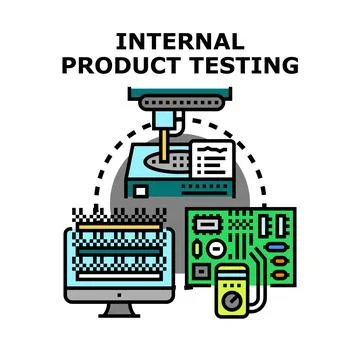 Internal product testing illustrating quality control process Stock Illustration