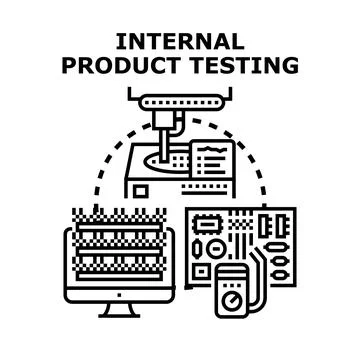 Internal product testing illustrating quality control process Stock Illustration
