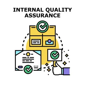 Internal quality assurance implementing checks and quality control Stock Illustration