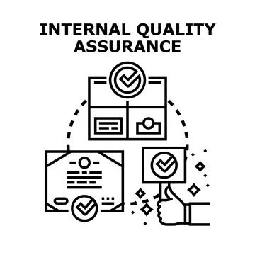 Internal quality assurance implementing checks and quality control Illustrazione stock