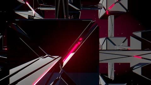Internal refractive perspective of glowing red cybersecurity network cores, 4K Stock Footage 336779560