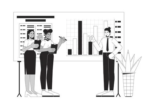 Internal report linear illustration Illustrazione stock