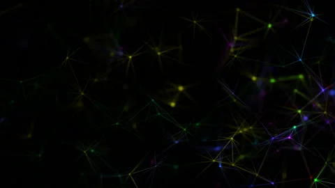 Internal rhythm of the structure.Blue plexus and lightning abstract technology Stock Footage 95293251