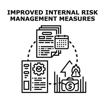Internal risk management improving financial security measures Stock Illustration