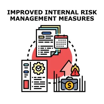Internal risk management improving financial security measures Stock Illustration