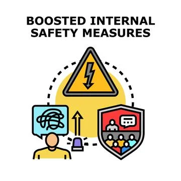 Internal safety measures boosting human protection concept Stock Illustration