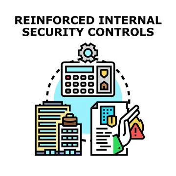 Internal security controls implementation for business safety Stock Illustration
