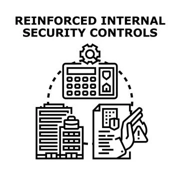 Internal security controls implementation for business safety Stock Illustration