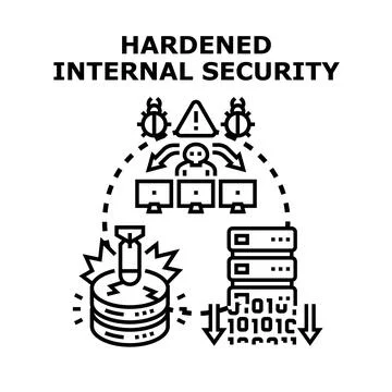 Internal security hardening protecting data information network イラスト素材