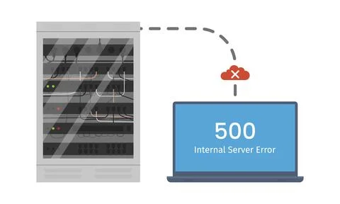 Internal Server Error 500 Network Connection Failure Concept Stock Illustration