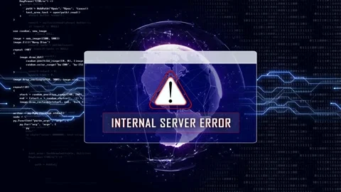 INTERNAL SERVER ERROR and Earth Connections Network, Animation, Background, Loop Stock Footage 229397168