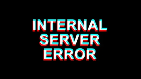 Internal Server Error Glitch Effect Text Digital TV Distortion 4K Loop Animation Vídeo Stock 107070627
