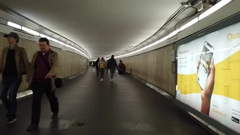 Internal shots at the Rome Metro Stock Footage 100638519