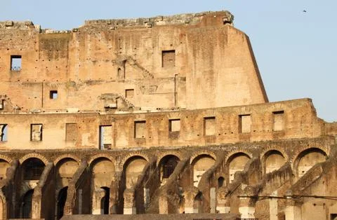 Internal side of Colosseum Stock Photos