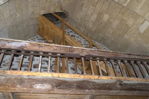 Internal staircase in the old tower Stock Photos