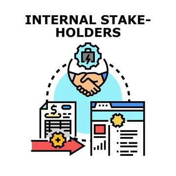 Internal stakeholders managing business processes and data flows Stock Illustration
