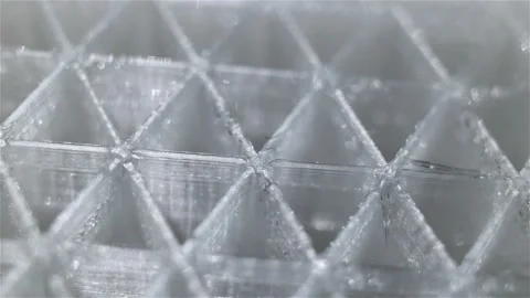 The internal structure of the 3D model, the method of extrusion. Transparent pla Stock Footage 108576251