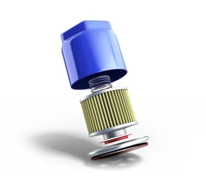 Internal structure of automobile oil filter 3d render on white Stock Illustration