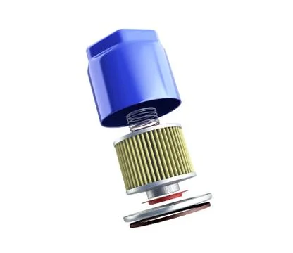 Internal structure of automobile oil filter 3d render on white no shadow 스톡 일러스트