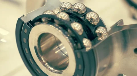 The internal structure of the bearing. Removed part of the outer ring Video stock 57543040
