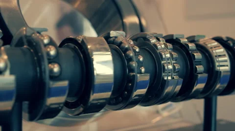 The internal structure of the bearing. Removed part of the outer ring Video stock 57559982