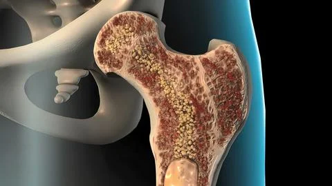 Internal structure of the bone of a person with leg, foot pain and rheumatic  Illustrazione stock