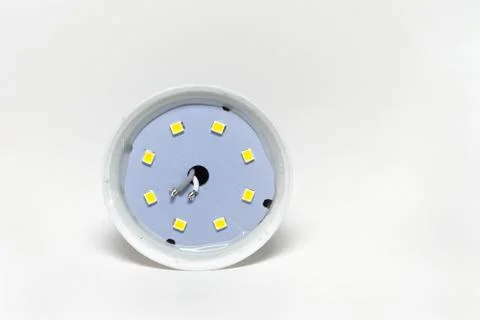 The internal structure of the diode lamps closeup Stock Photos