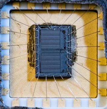 Internal structure of the microchip Foto stock