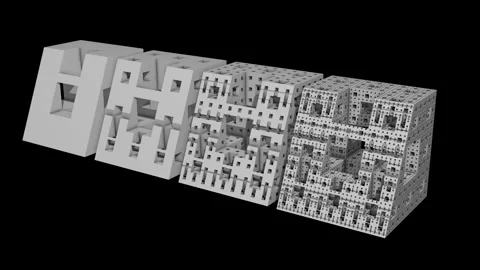 Internal structures within Menger cube. 3d animation render Stock Footage 327342400