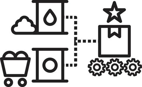 Internal supply chain icon vector Stock Illustration