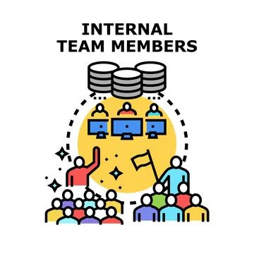 Internal team members working together for success Stock Illustration