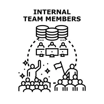 Internal team members working together for success Stock Illustration