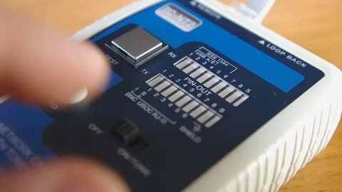 Internal test of network tester Stock Footage 74354494