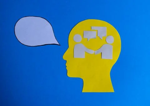 Internal Thought and External Communication Concept Stock Photos