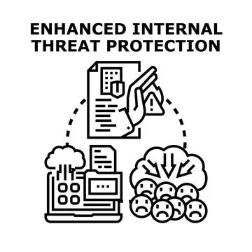 Internal threat protection concept securing sensitive company data Stock Illustration
