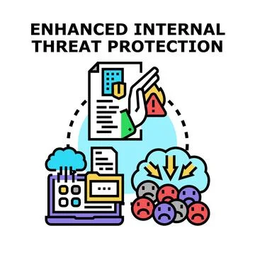 Internal threat protection concept securing sensitive company data Stock Illustration