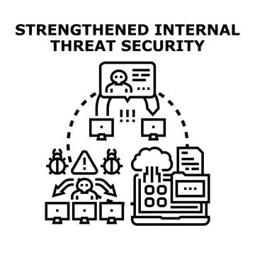 Internal threat security system protecting company data Stock Illustration