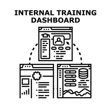 Internal training dashboard displaying business elearning data 스톡 일러스트