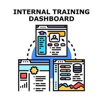 Internal training dashboard displaying business elearning data Illustrazione stock