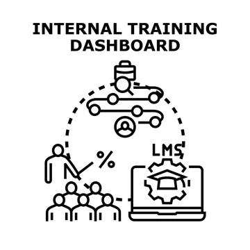 Internal training dashboard showing employee learning management system イラスト素材