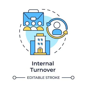 Internal turnover multi color concept icon Stock Illustration