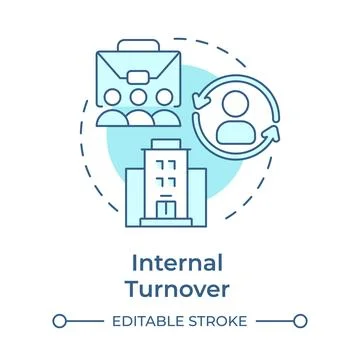Internal turnover soft blue concept icon Stock Illustration